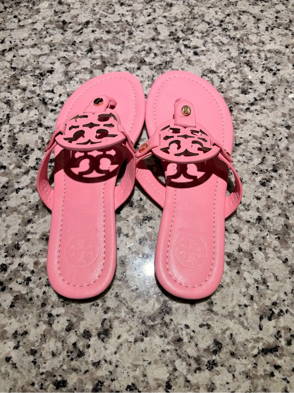 Tory Burch Pink Leather Thong Sandals